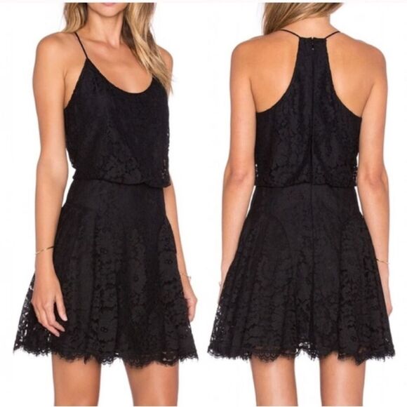 Joie Dresses & Skirts - Joie Nanon B Black Lace Dress Fit and Flare Mini Dress S